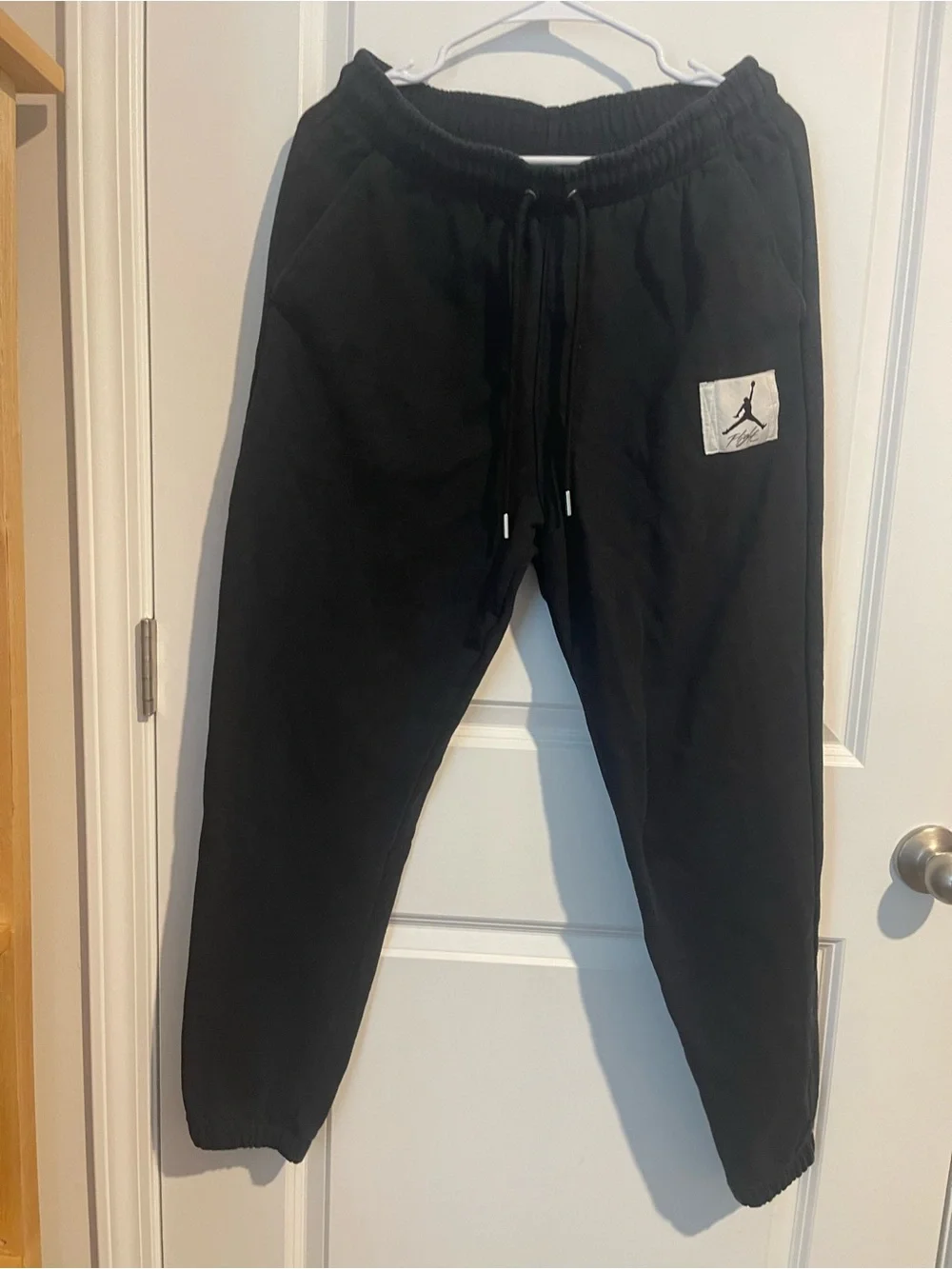 Michael Jordan Men's M Black Jogger Pants 2 front slide pockets 1 Back Zip pock